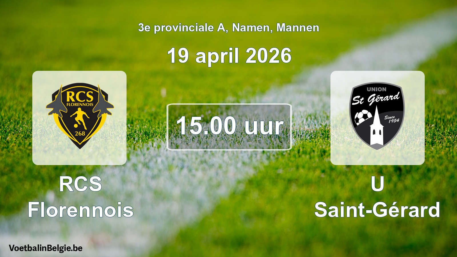 Scheduled match men football: RCS Florennois - U Saint-Gérard (19 April 2026)