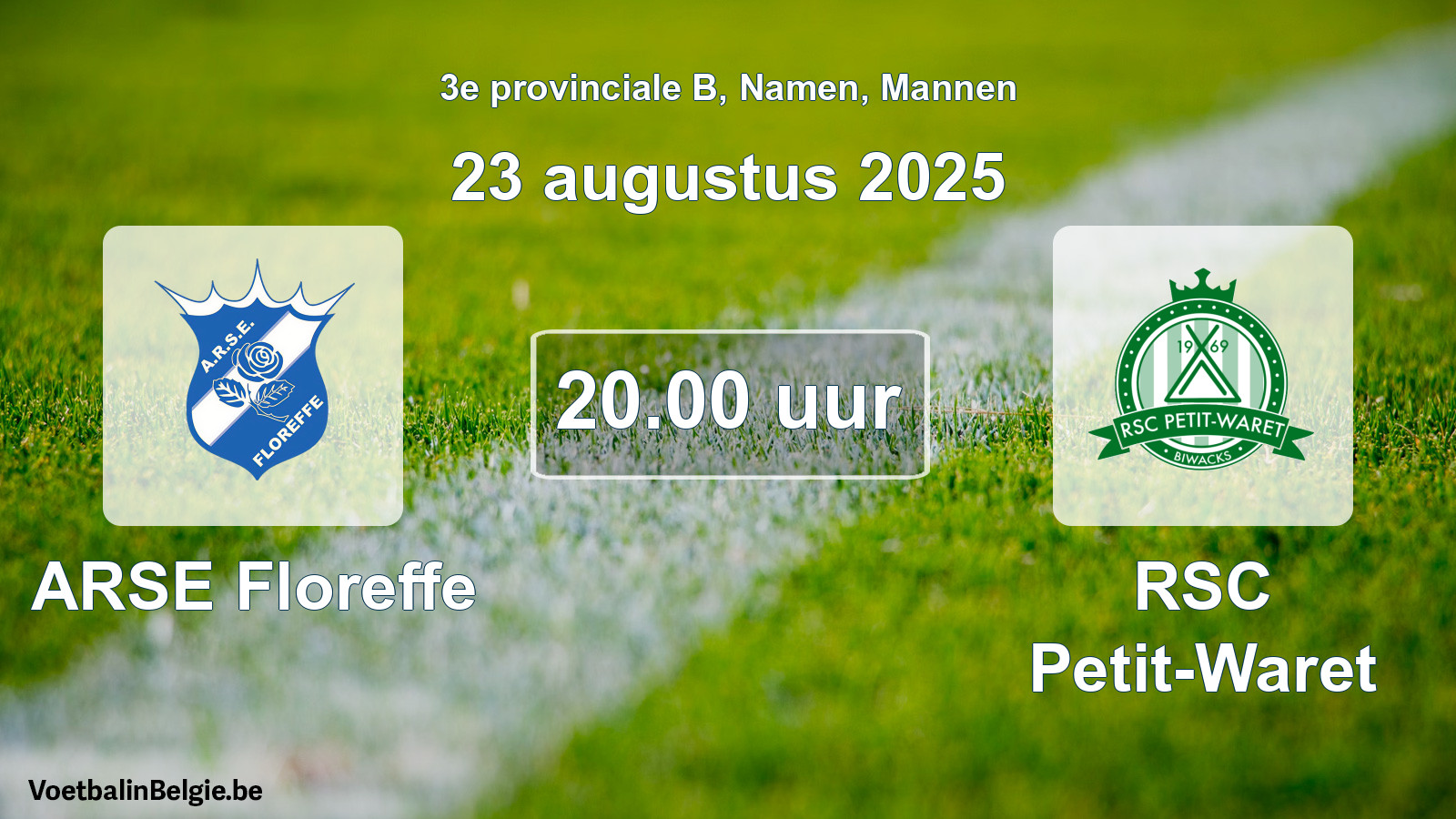 Scheduled match men football: ARSE Floreffe - RSC Petit-Waret (23 August 2025)