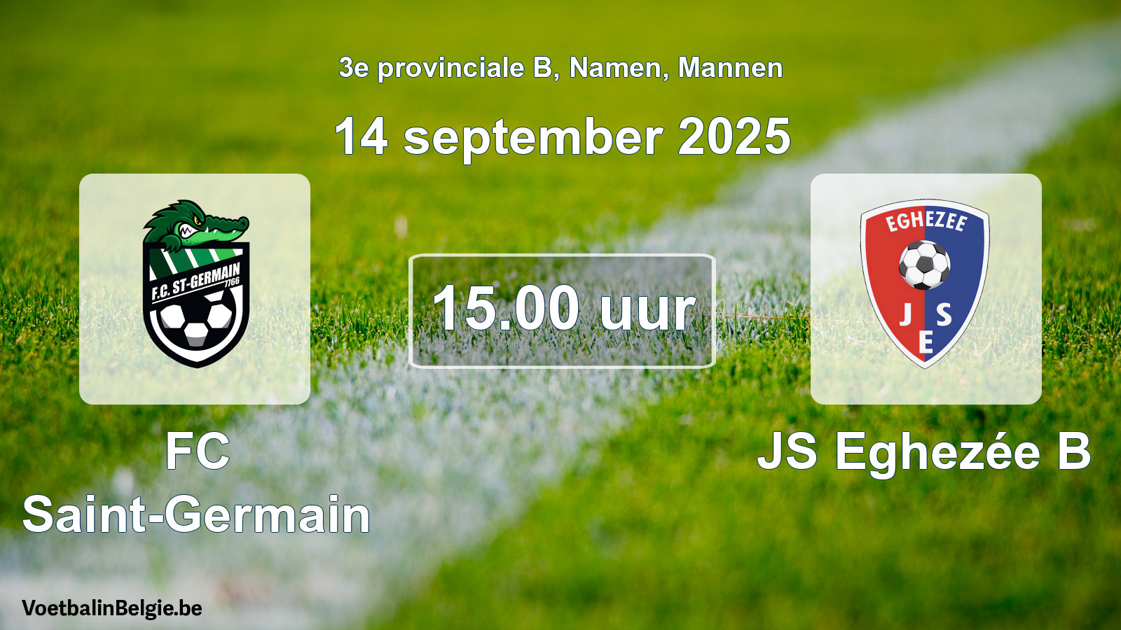 Scheduled match men football: FC Saint-Germain - JS Eghezée B (14 September 2025)