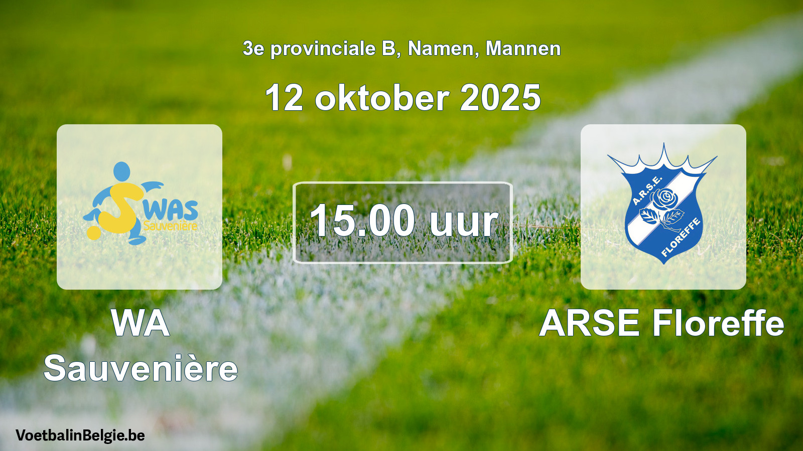 Scheduled match men football: WA Sauvenière - ARSE Floreffe (12 October 2025)