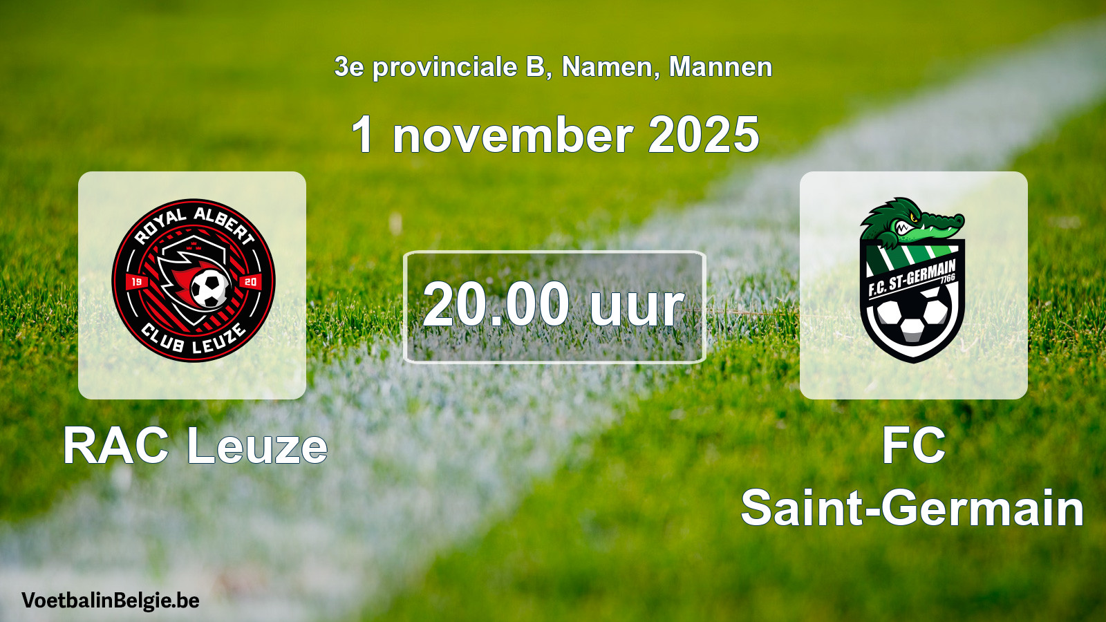 Scheduled match men football: RAC Leuze - FC Saint-Germain (1 November 2025)
