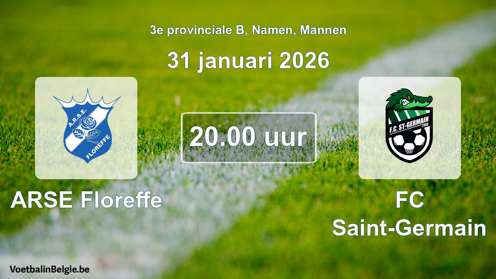 Scheduled match men football: ARSE Floreffe - FC Saint-Germain (31 January 2026)