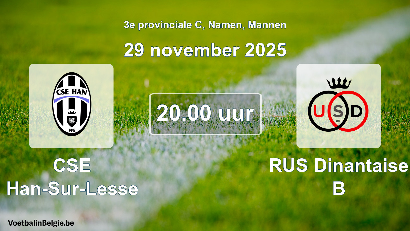 Scheduled match men football: CSE Han-Sur-Lesse - RUS Dinantaise B (29 November 2025)