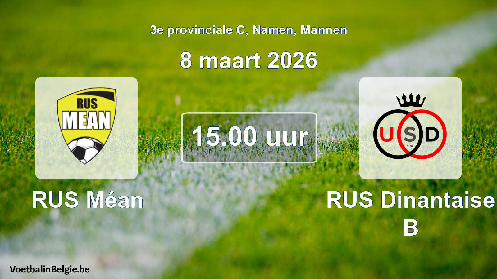 Scheduled match men football: RUS Méan - RUS Dinantaise B (8 March 2026)