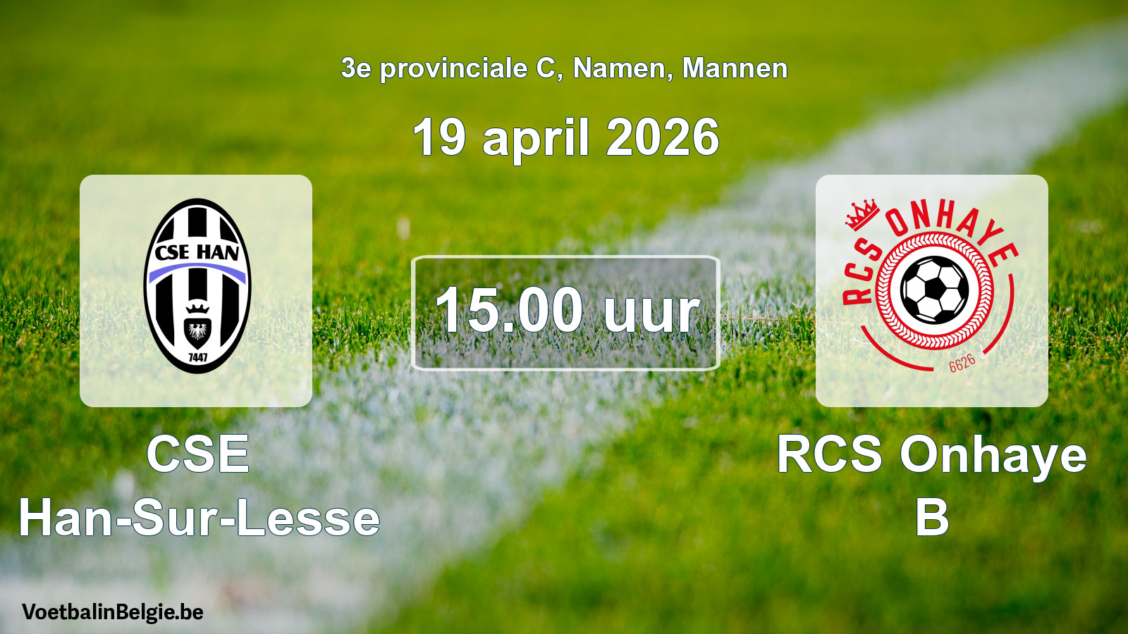 Scheduled match men football: CSE Han-Sur-Lesse - RCS Onhaye B (19 April 2026)