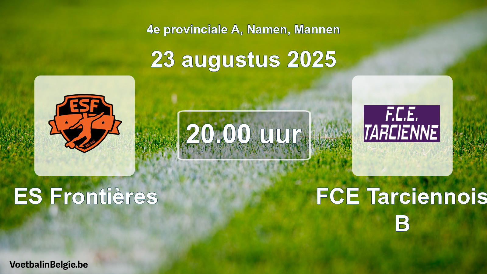 Scheduled match men football: ES Frontières - FCE Tarciennois B (23 August 2025)
