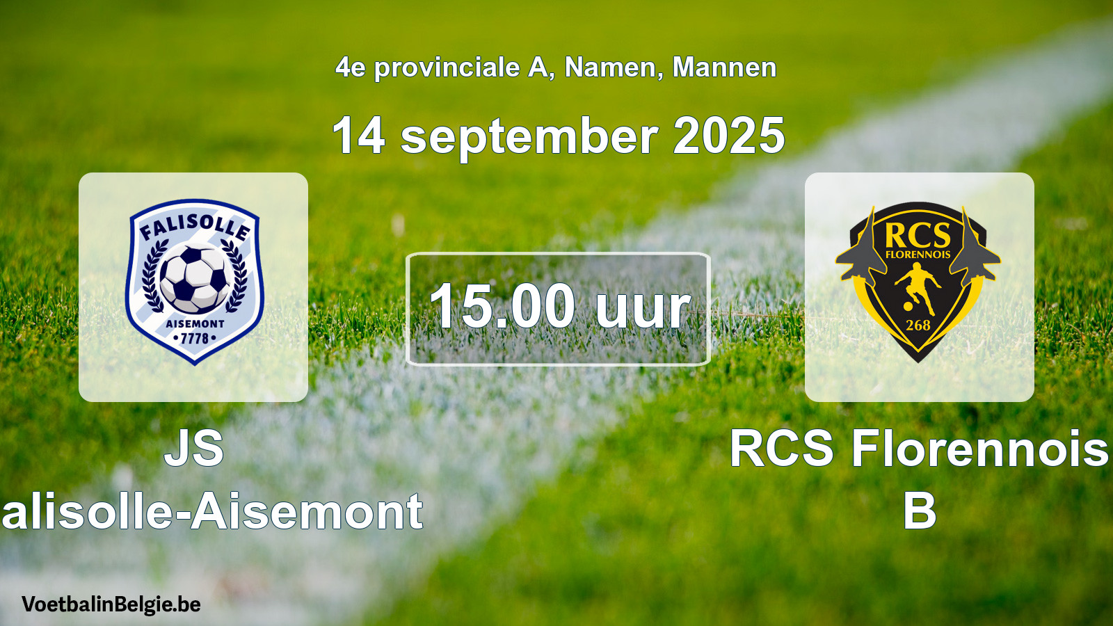 Scheduled match men football: JS Falisolle-Aisemont - RCS Florennois B (14 September 2025)