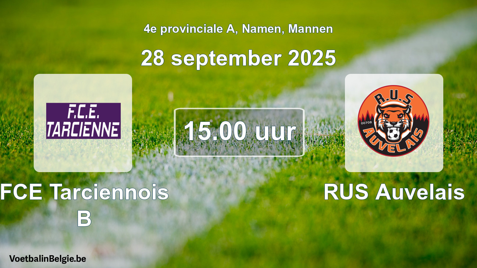 Geplantes Spiel männer-Fußball: FCE Tarciennois B - RUS Auvelais (28 September 2025)