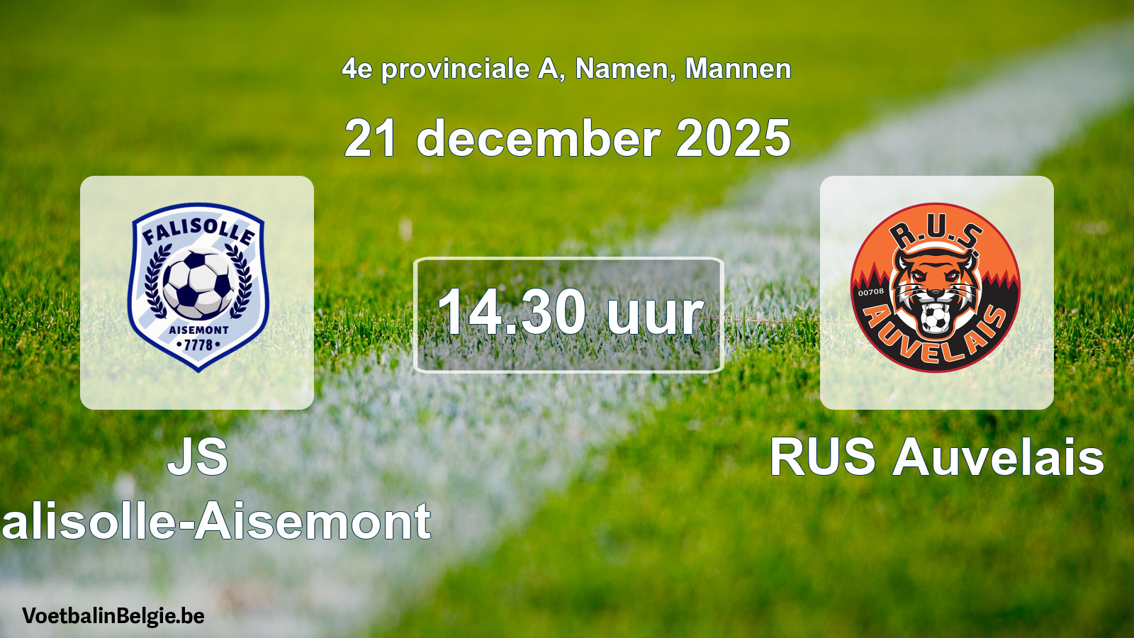 Scheduled match men football: JS Falisolle-Aisemont - RUS Auvelais (21 December 2025)