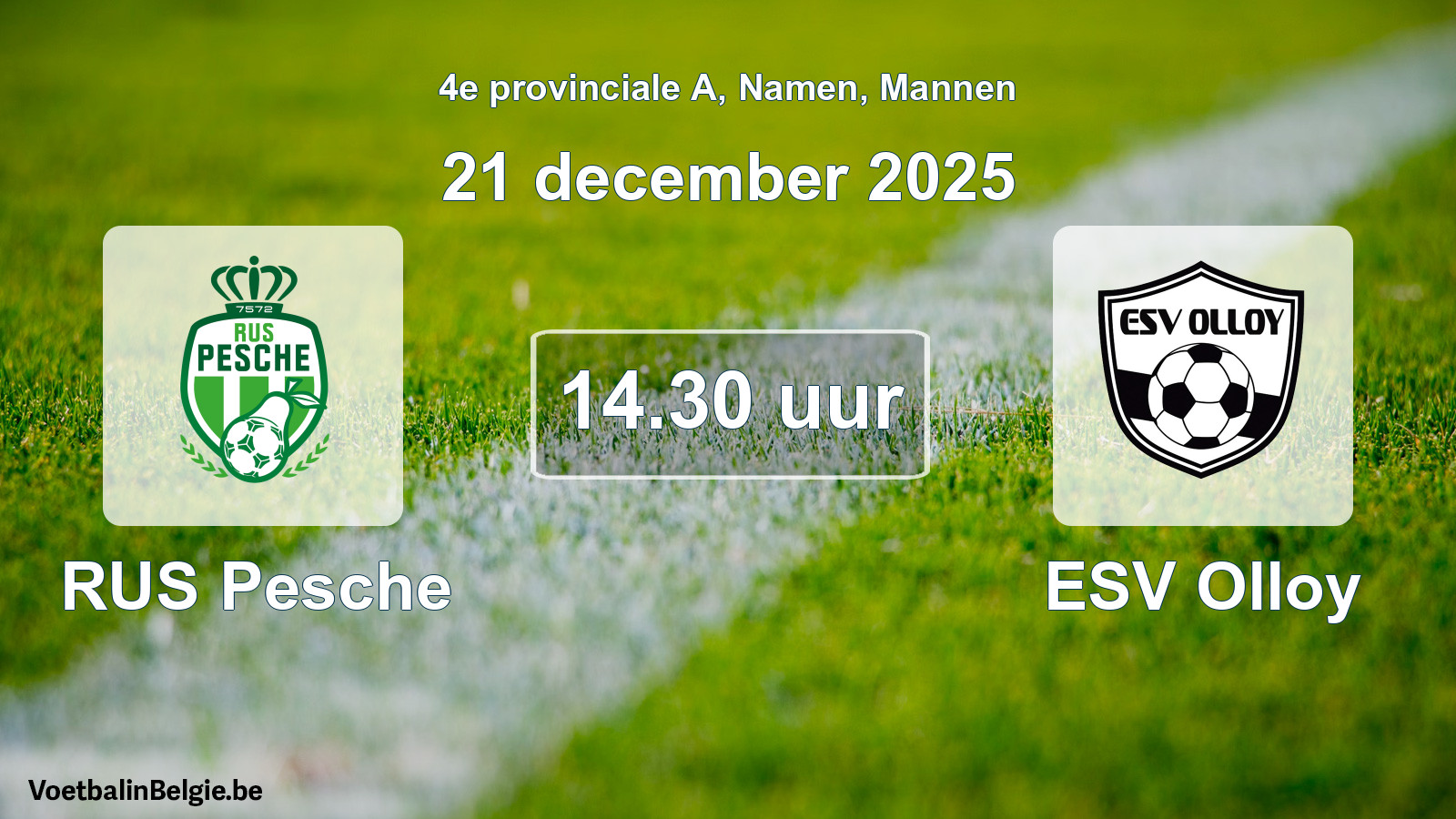 Scheduled match men football: RUS Pesche - ESV Olloy (21 December 2025)
