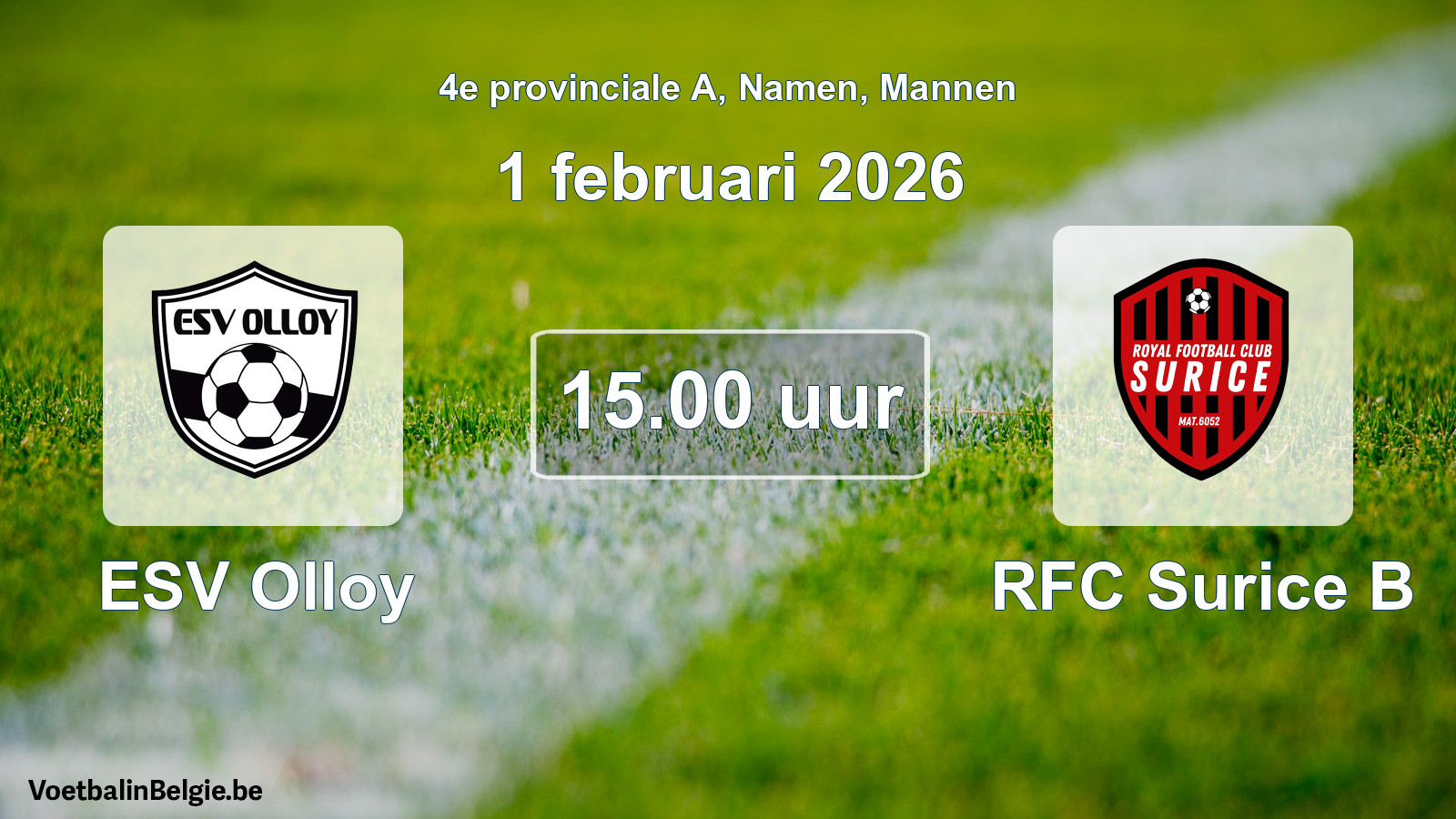 Scheduled match men football: ESV Olloy - RFC Surice B (1 February 2026)