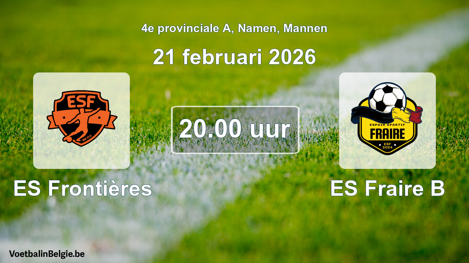 Scheduled match men football: ES Frontières - ES Fraire B (21 February 2026)