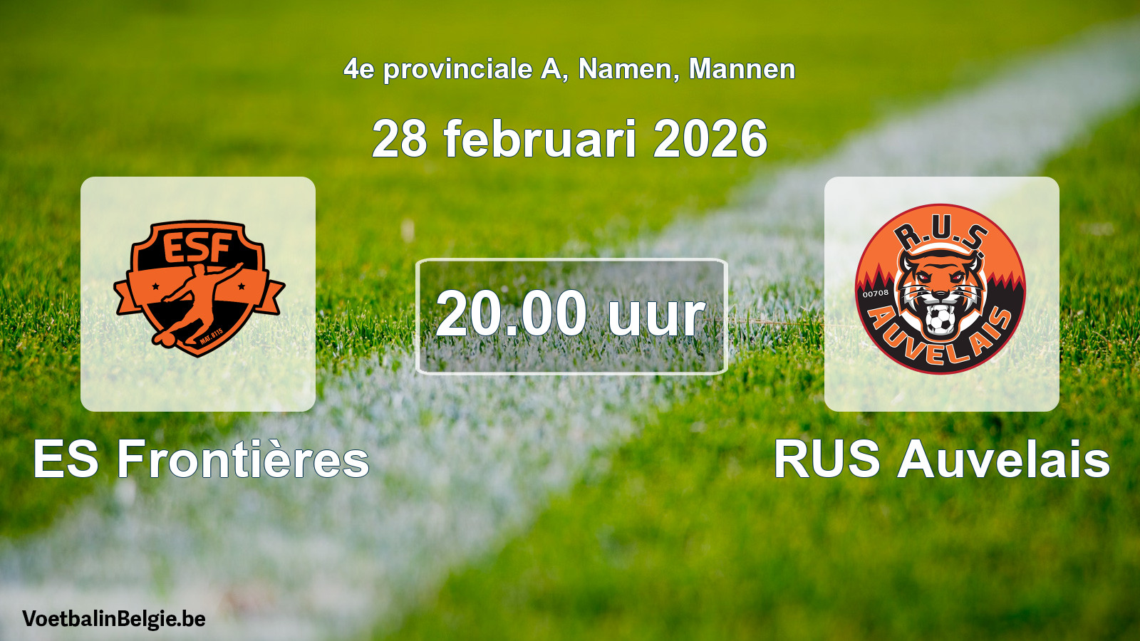 Scheduled match men football: ES Frontières - RUS Auvelais (28 February 2026)