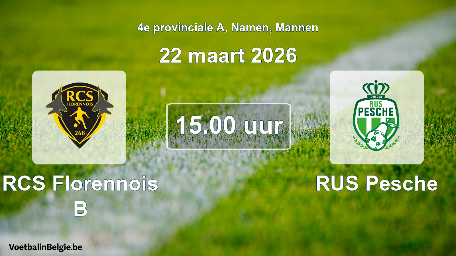 Scheduled match men football: RCS Florennois B - RUS Pesche (22 March 2026)