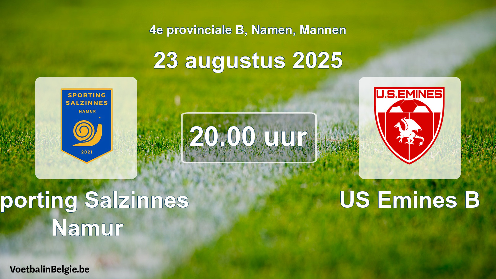 Scheduled match men football: Sporting Salzinnes Namur - US Emines B (23 August 2025)