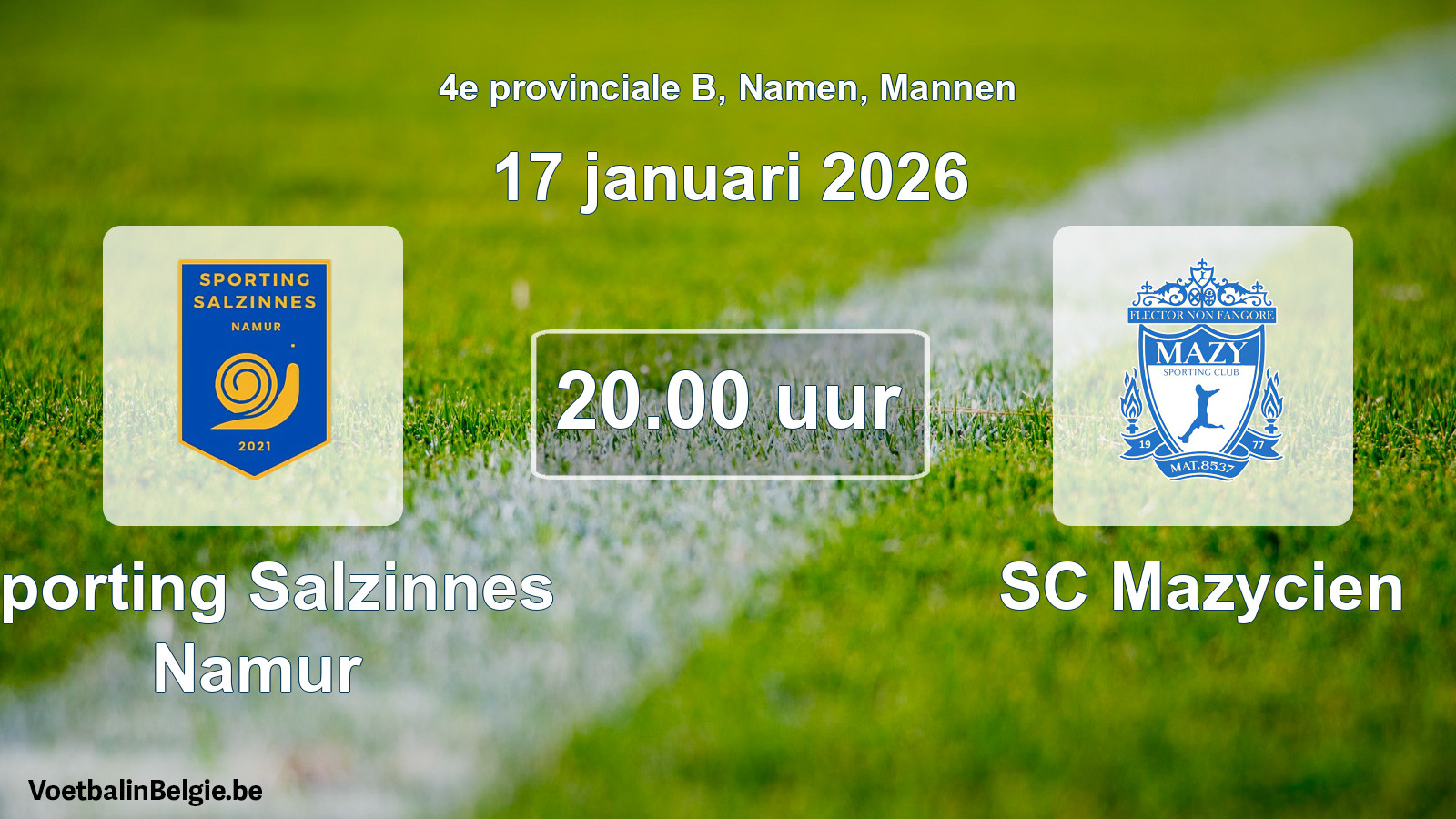 Scheduled match men football: Sporting Salzinnes Namur - SC Mazycien (17 January 2026)