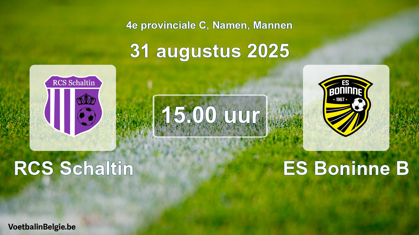 Scheduled match men football: RCS Schaltin - ES Boninne B (31 August 2025)