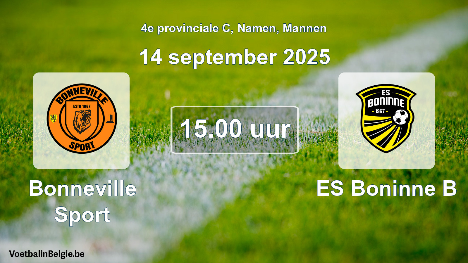 Match prévu football hommes: Bonneville Sport - ES Boninne B (14 septembre 2025)