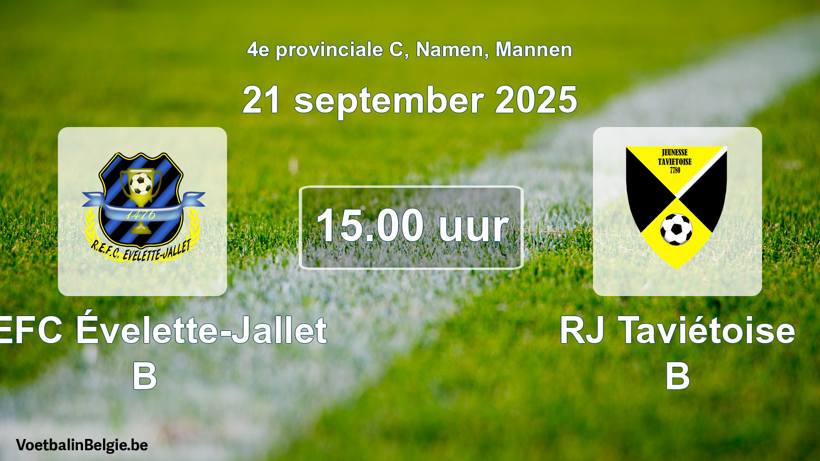 Scheduled match men football: REFC Évelette-Jallet B - RJ Taviétoise B (21 September 2025)
