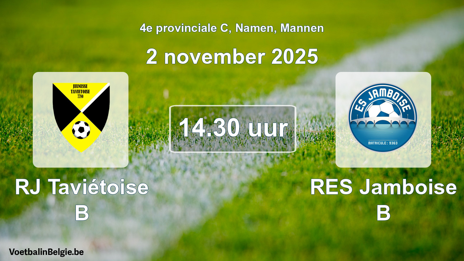 Scheduled match men football: RJ Taviétoise B - RES Jamboise B (2 November 2025)