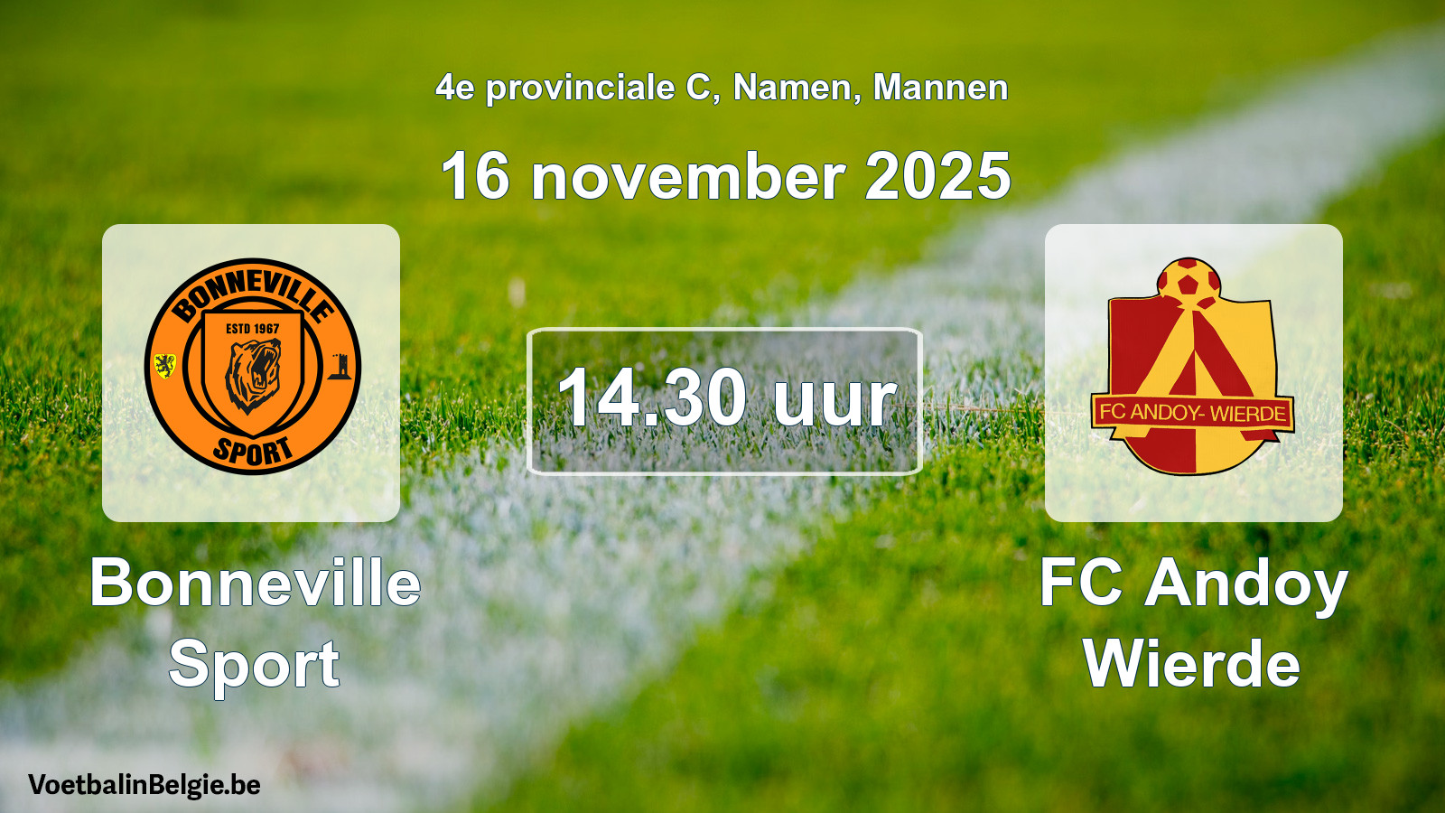 Geplantes Spiel männer-Fußball: Bonneville Sport - FC Andoy Wierde (16 November 2025)