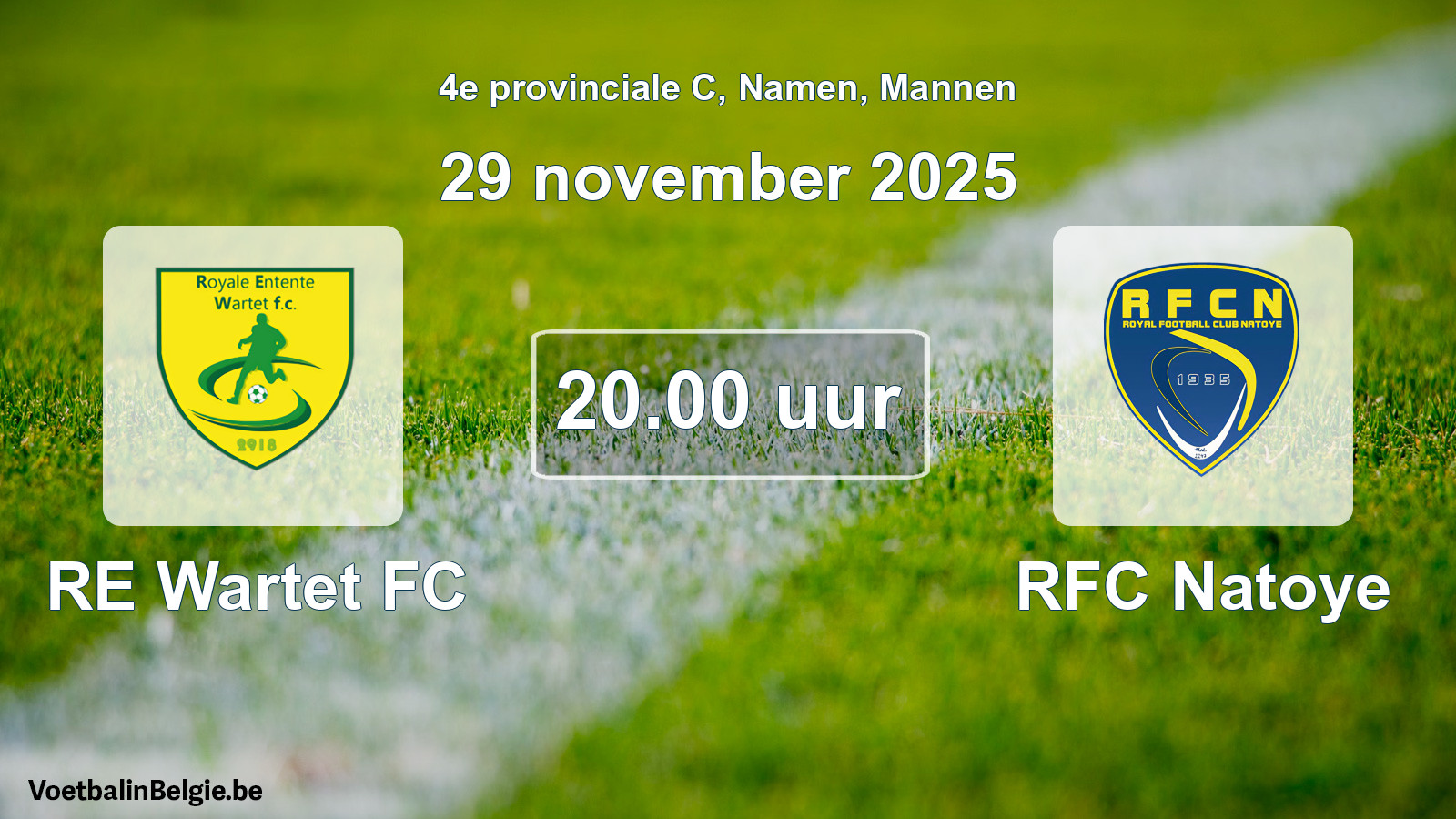 Scheduled match men football: RE Wartet FC - RFC Natoye (29 November 2025)