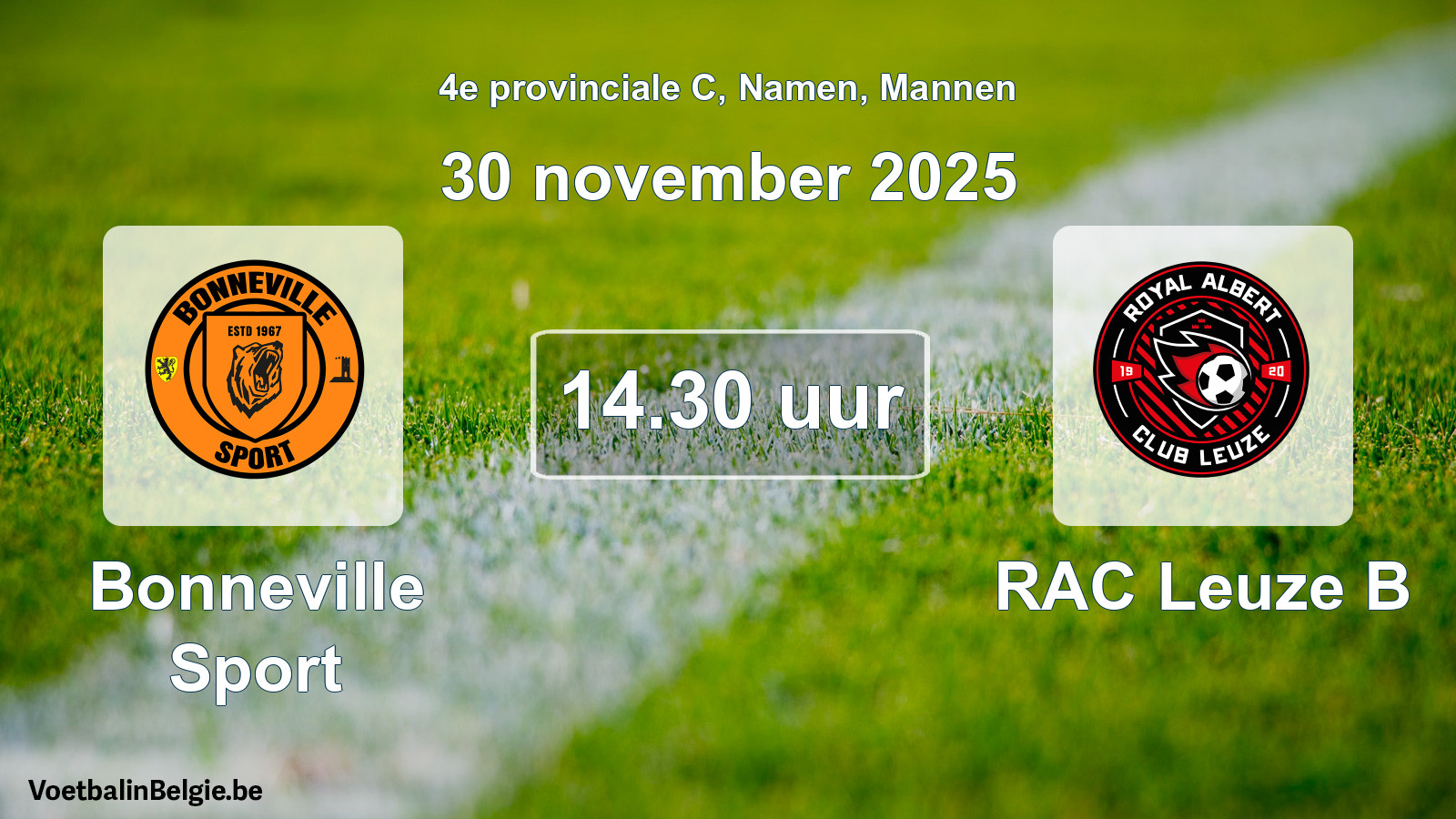 Geplantes Spiel männer-Fußball: Bonneville Sport - RAC Leuze B (30 November 2025)