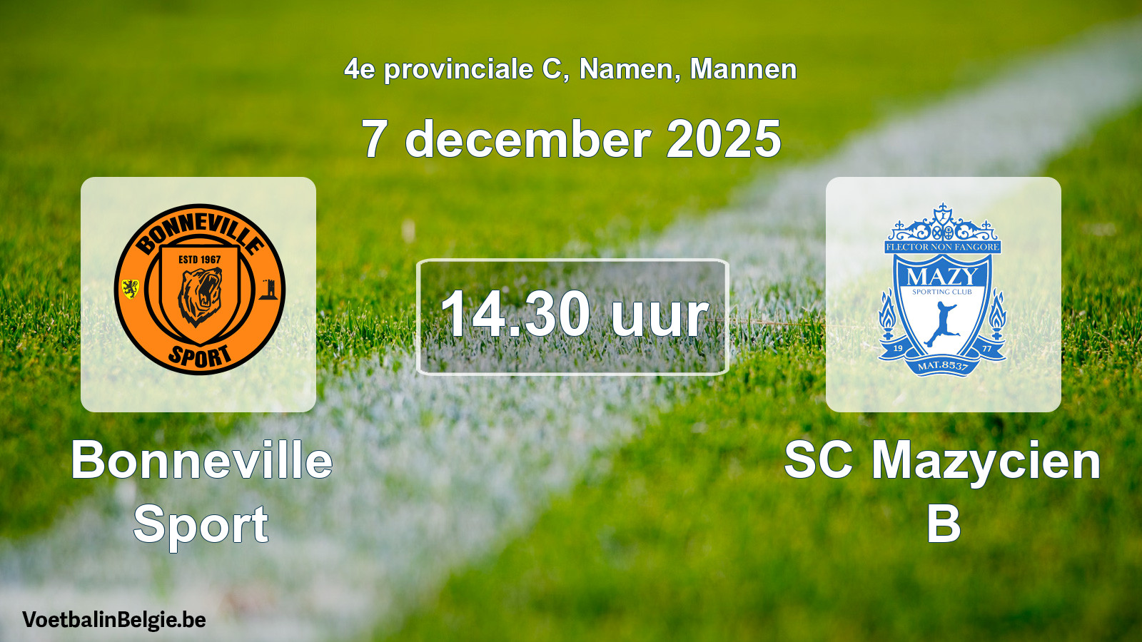 Geplantes Spiel männer-Fußball: Bonneville Sport - SC Mazycien B (7 Dezember 2025)
