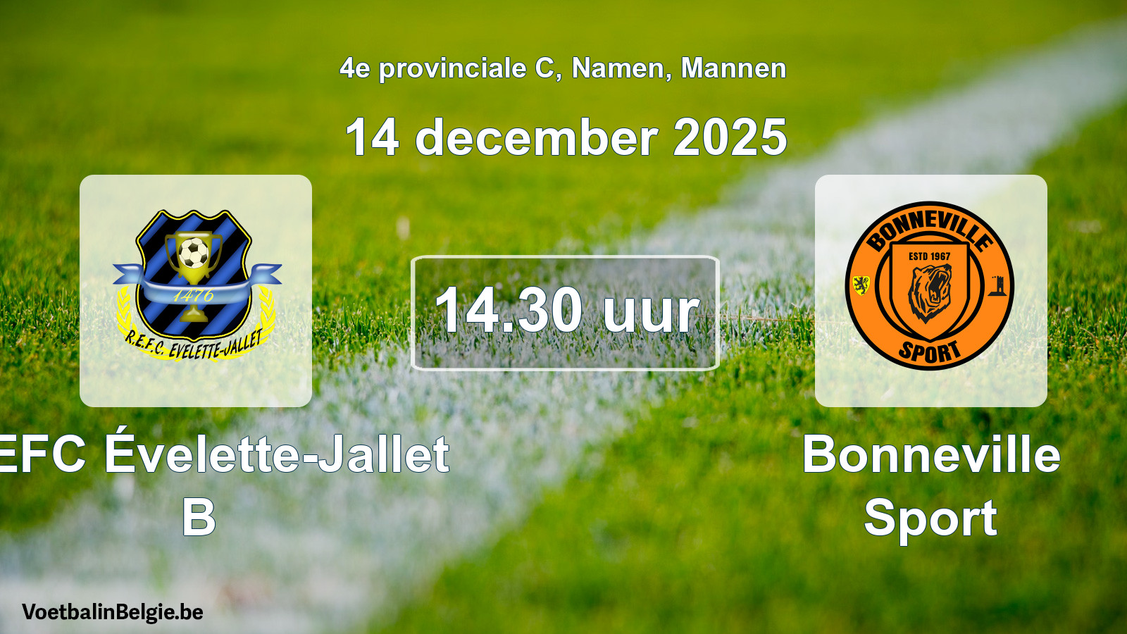 Match prévu football hommes: REFC Évelette-Jallet B - Bonneville Sport (14 décembre 2025)