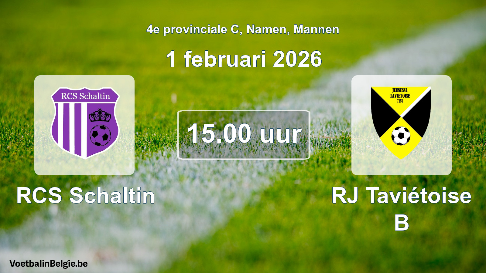 Scheduled match men football: RCS Schaltin - RJ Taviétoise B (1 February 2026)