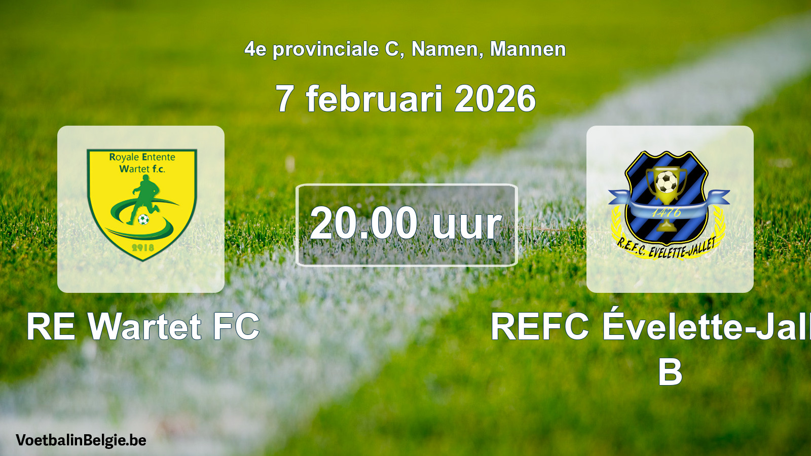 Scheduled match men football: RE Wartet FC - REFC Évelette-Jallet B (7 February 2026)
