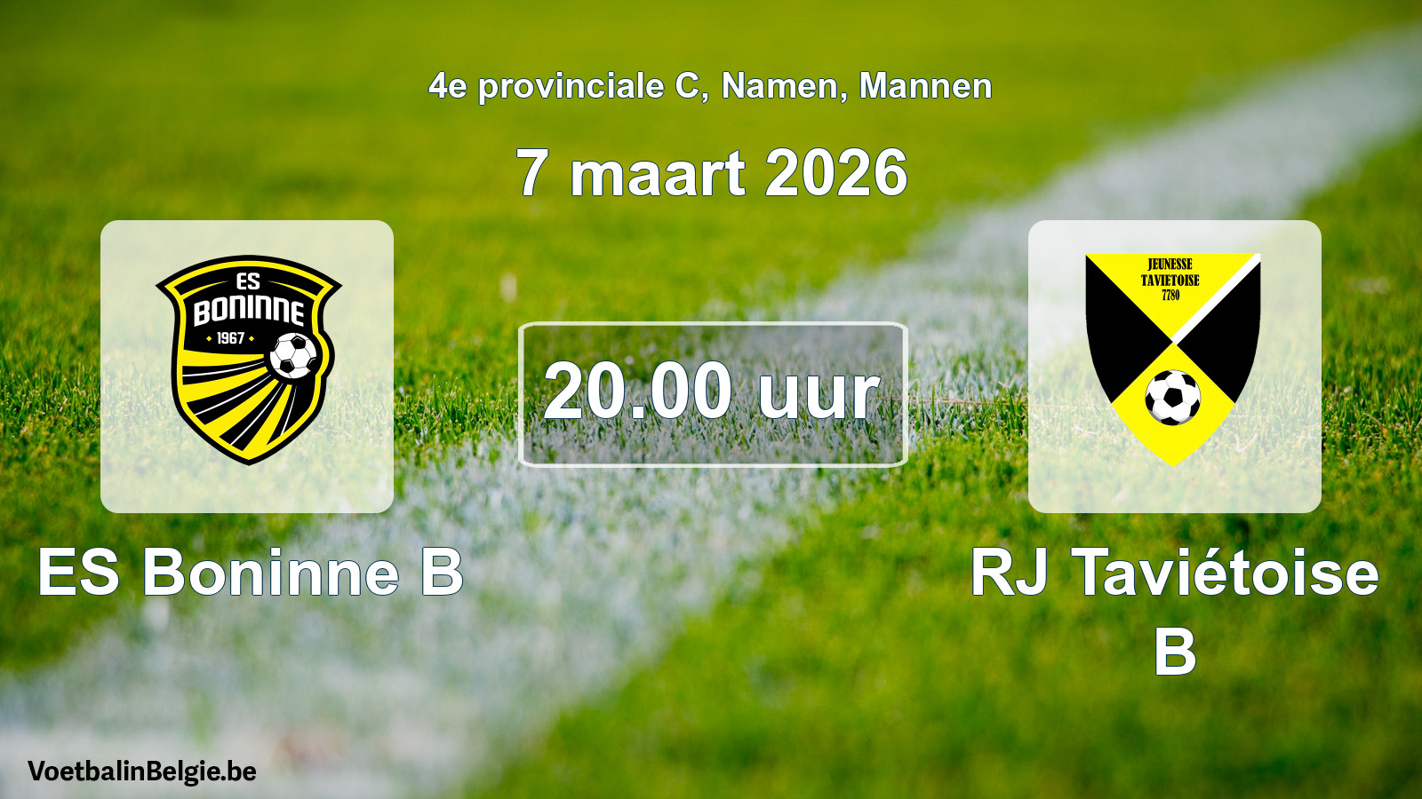 Scheduled match men football: ES Boninne B - RJ Taviétoise B (7 March 2026)