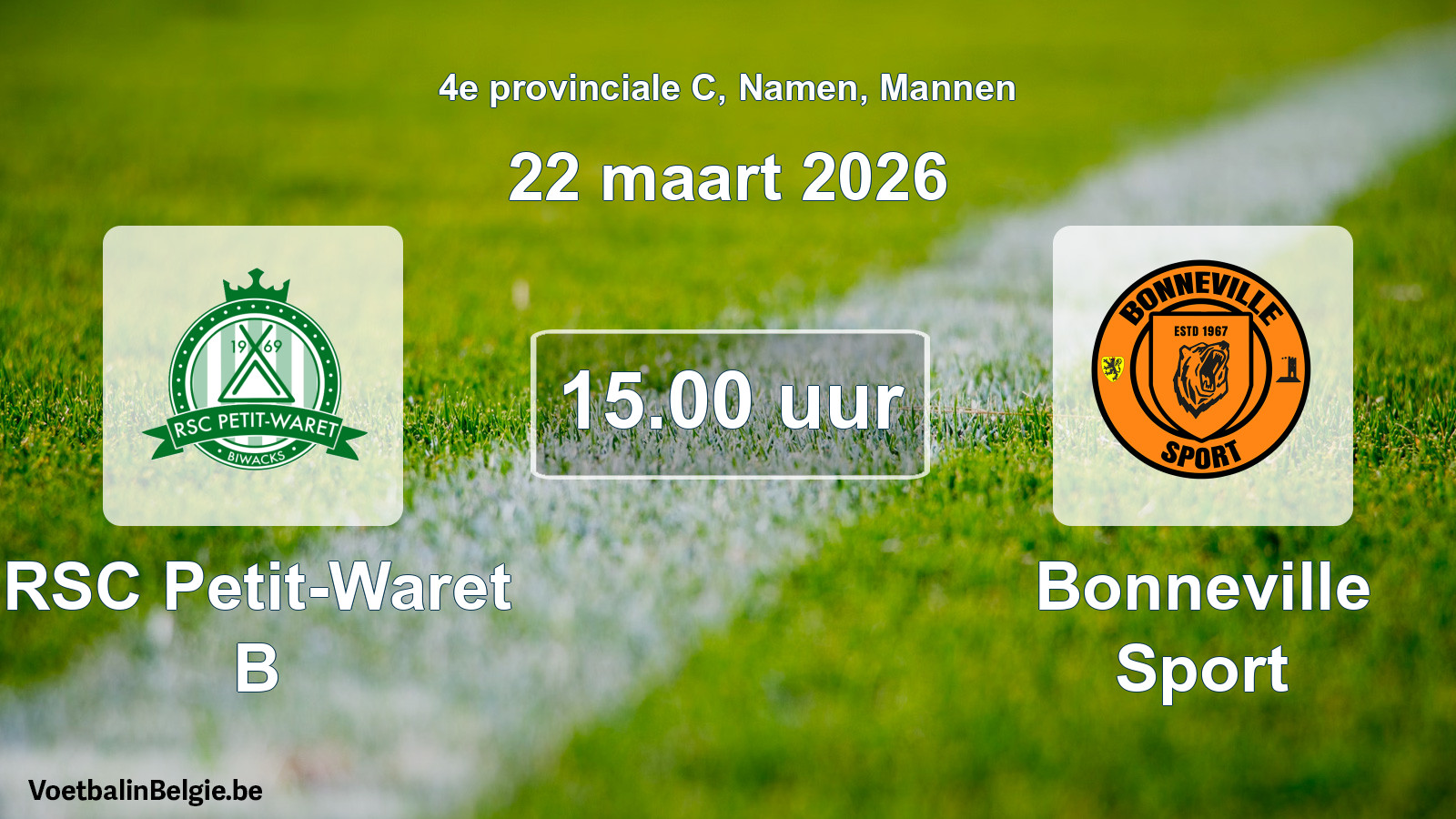 Geplantes Spiel männer-Fußball: RSC Petit-Waret B - Bonneville Sport (22 März 2026)
