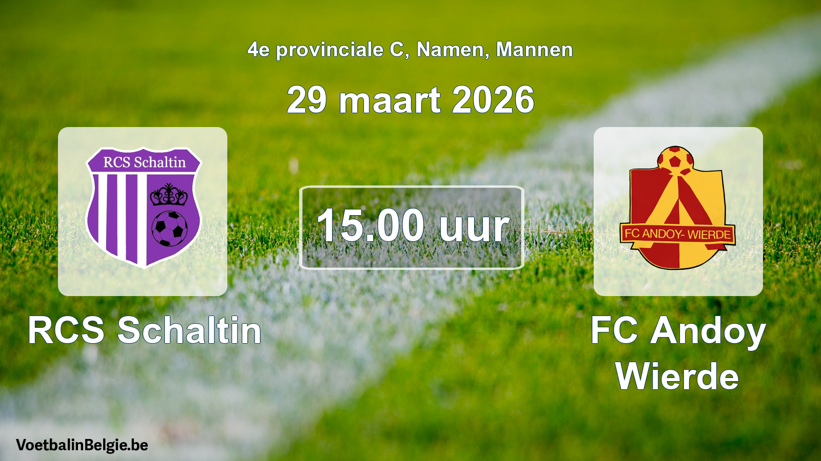 Scheduled match men football: RCS Schaltin - FC Andoy Wierde (29 March 2026)