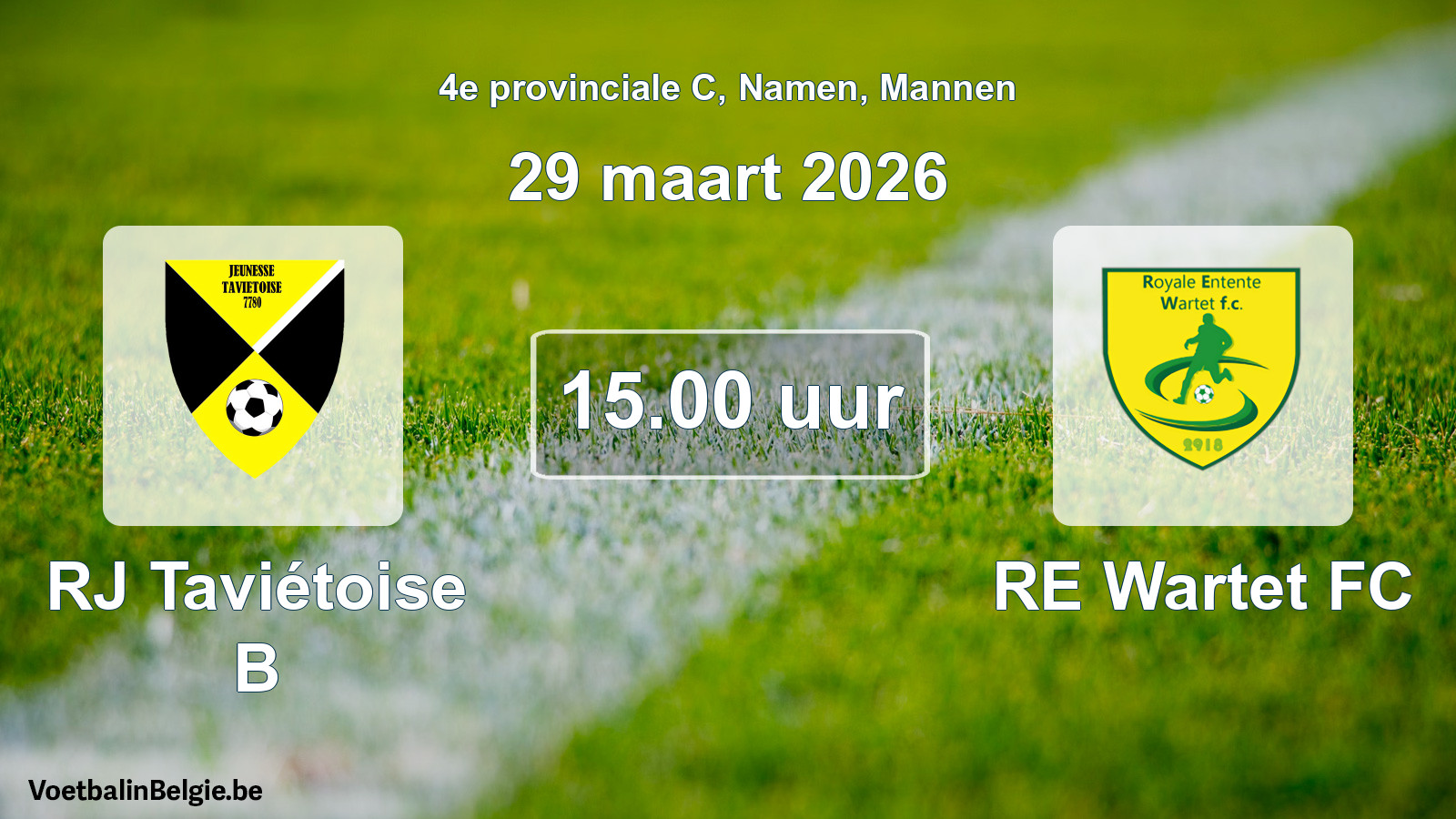Scheduled match men football: RJ Taviétoise B - RE Wartet FC (29 March 2026)