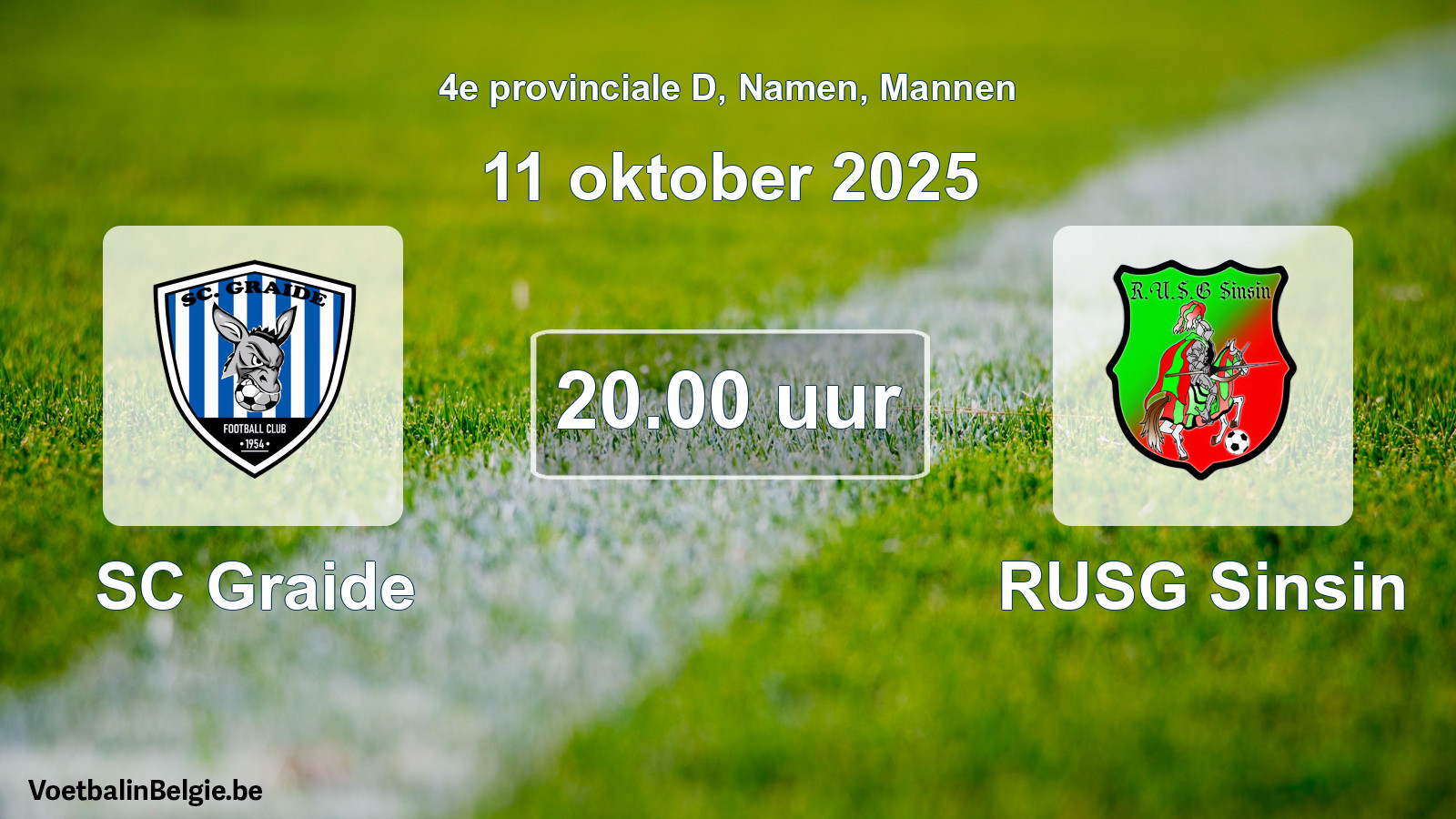 Scheduled match men football: SC Graide - RUSG Sinsin (11 October 2025)