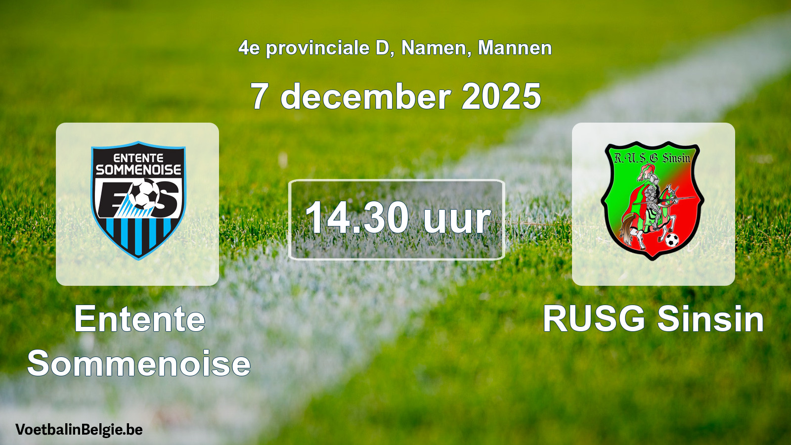 Geplantes Spiel männer-Fußball: Entente Sommenoise - RUSG Sinsin (7 Dezember 2025)