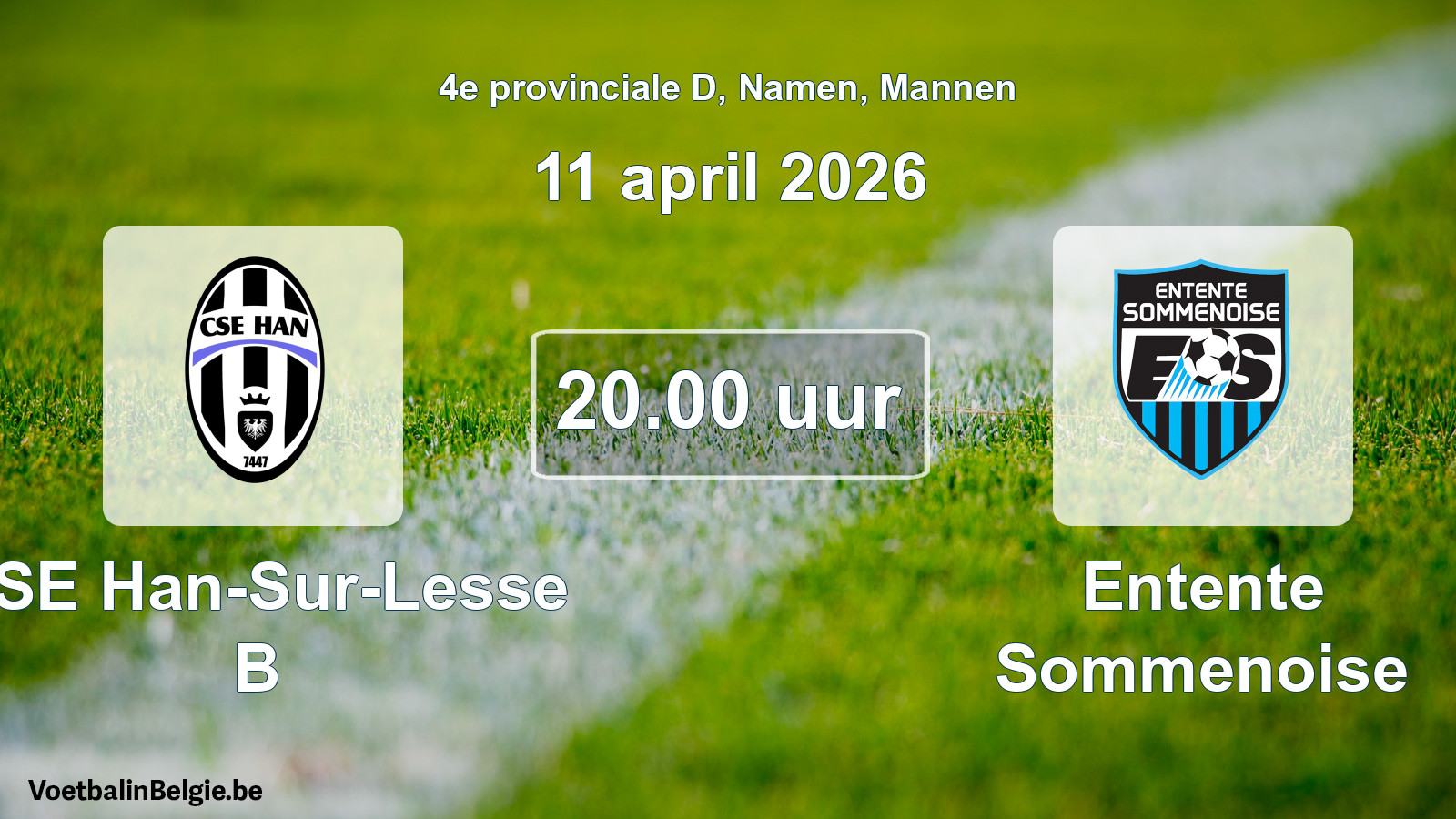 Scheduled match men football: CSE Han-Sur-Lesse B - Entente Sommenoise (11 April 2026)