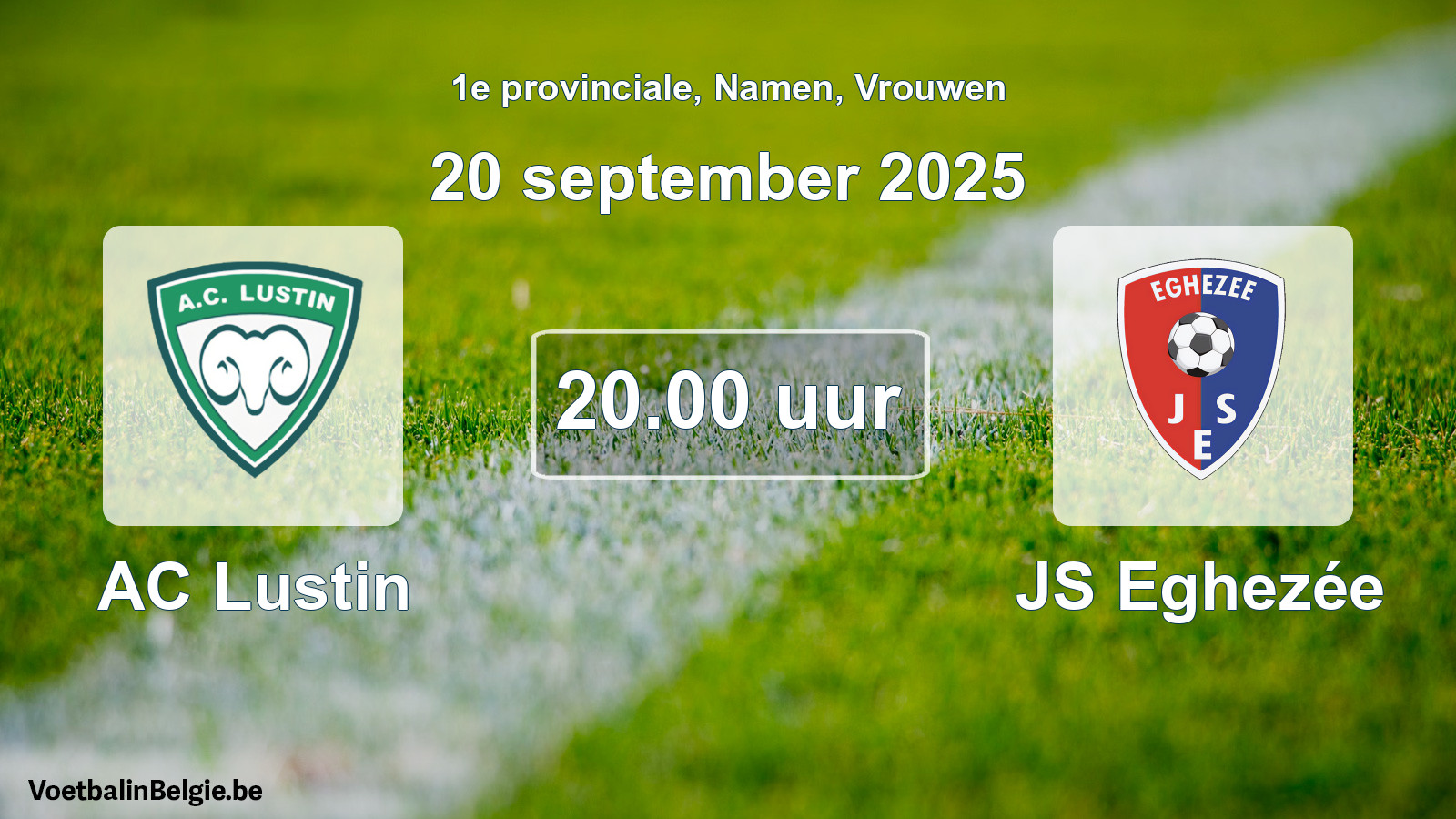 Scheduled match women football: AC Lustin - JS Eghezée (20 September 2025)