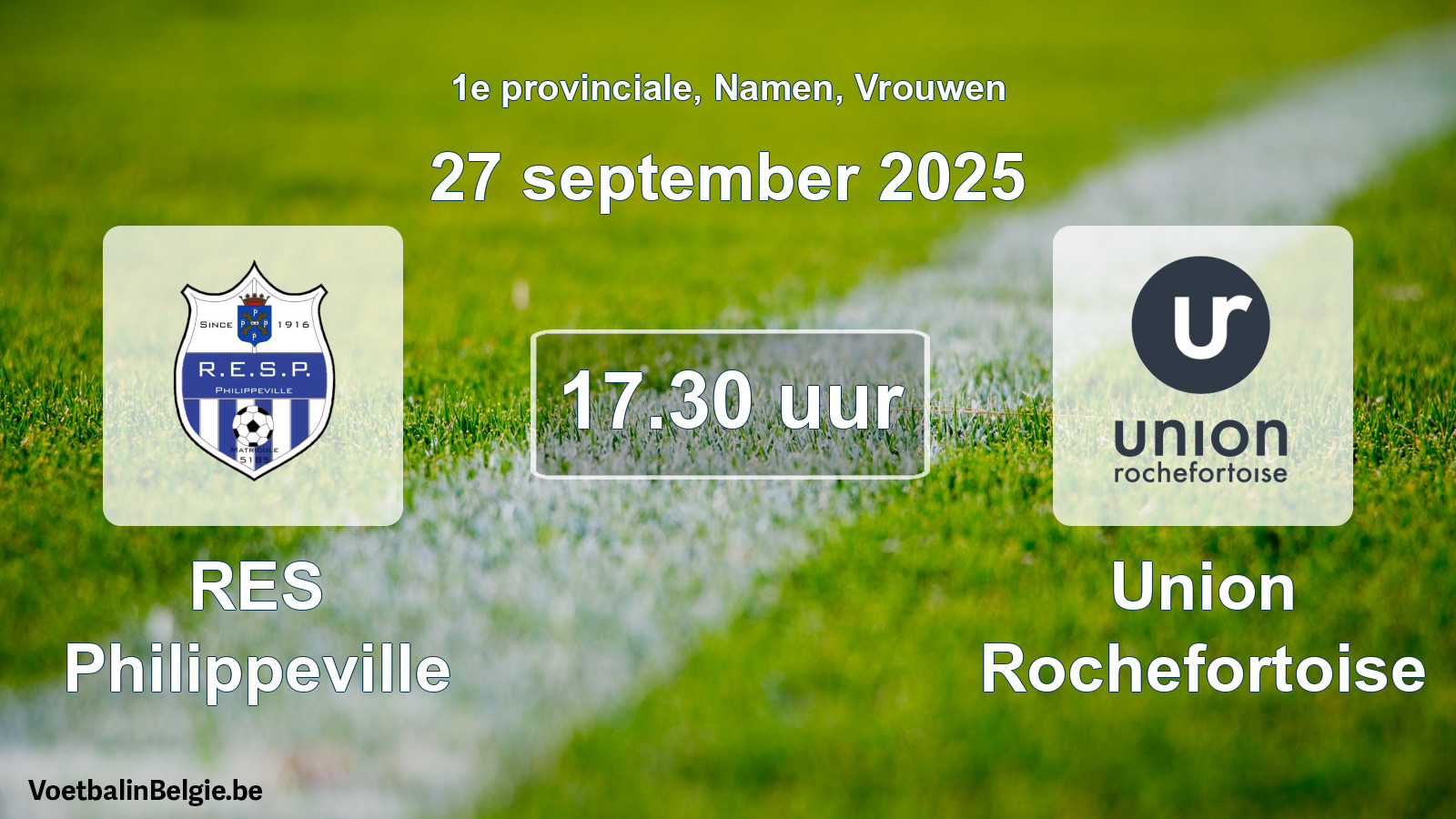 Scheduled match women football: RES Philippeville - Union Rochefortoise (27 September 2025)