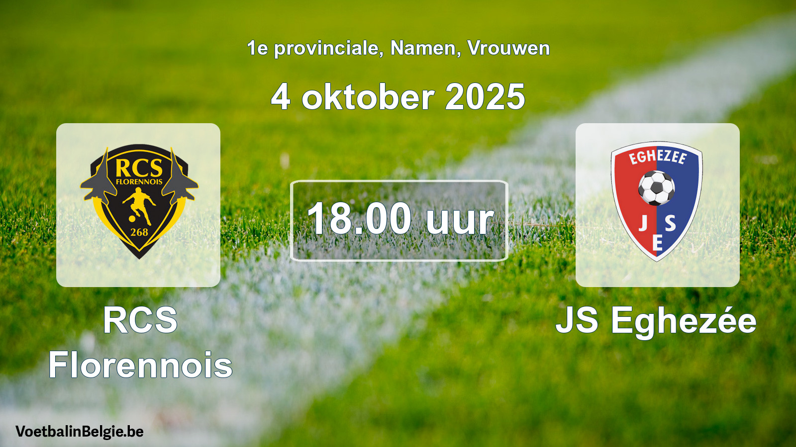 Scheduled match women football: RCS Florennois - JS Eghezée (4 October 2025)