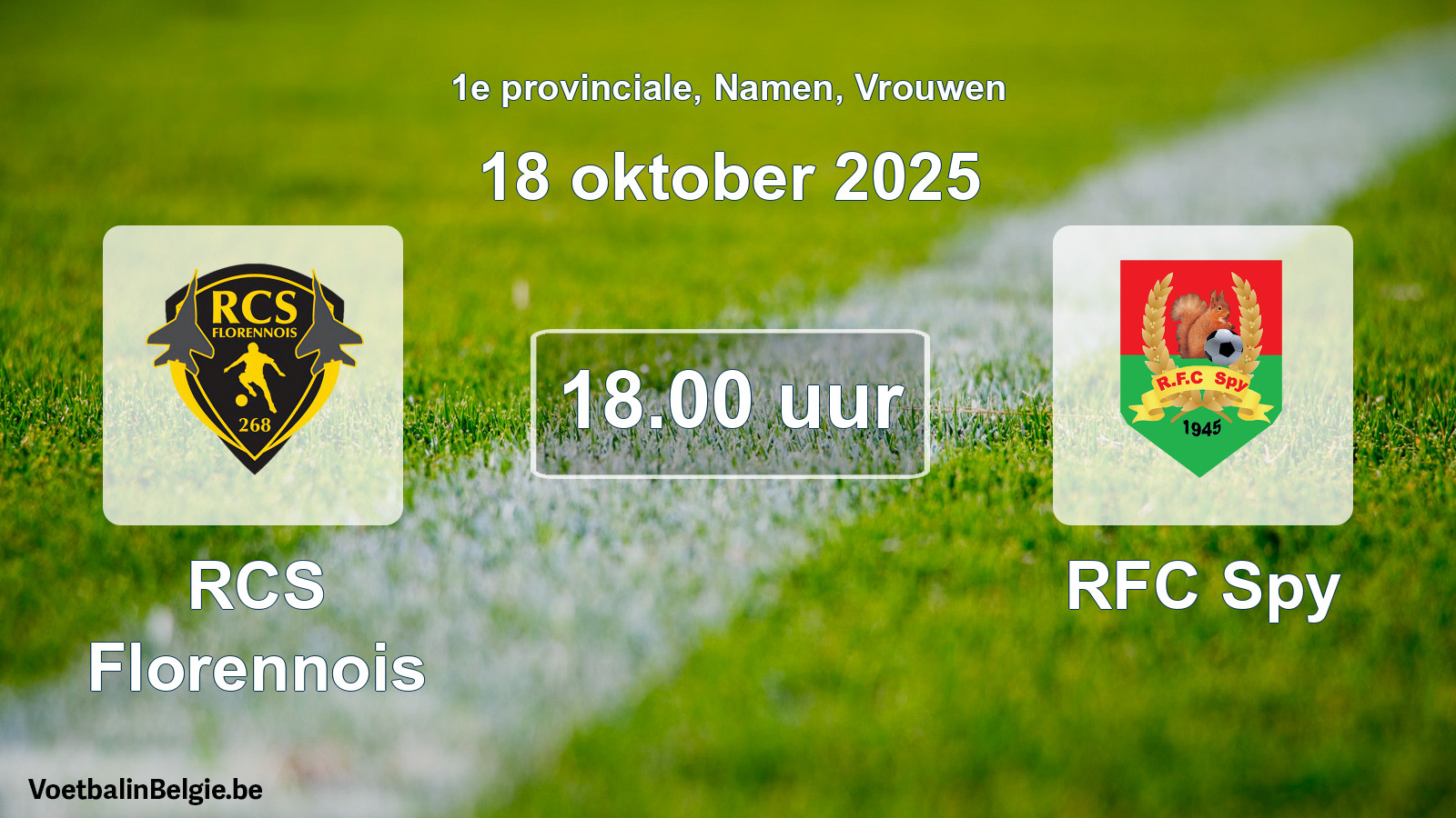 Scheduled match women football: RCS Florennois - RFC Spy (18 October 2025)