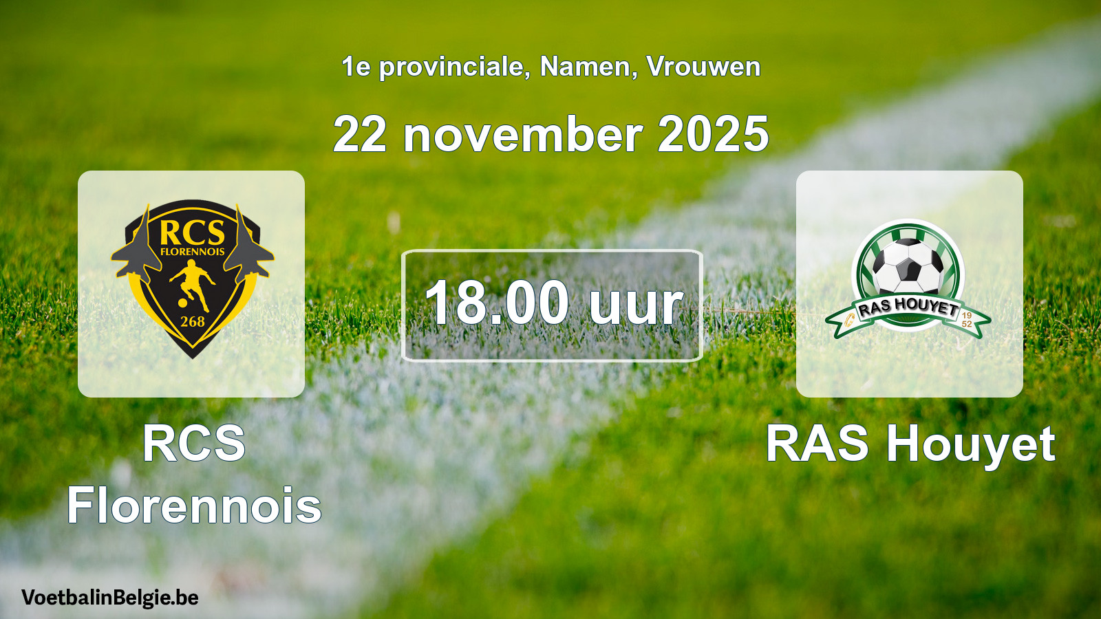 Scheduled match women football: RCS Florennois - RAS Houyet (22 November 2025)