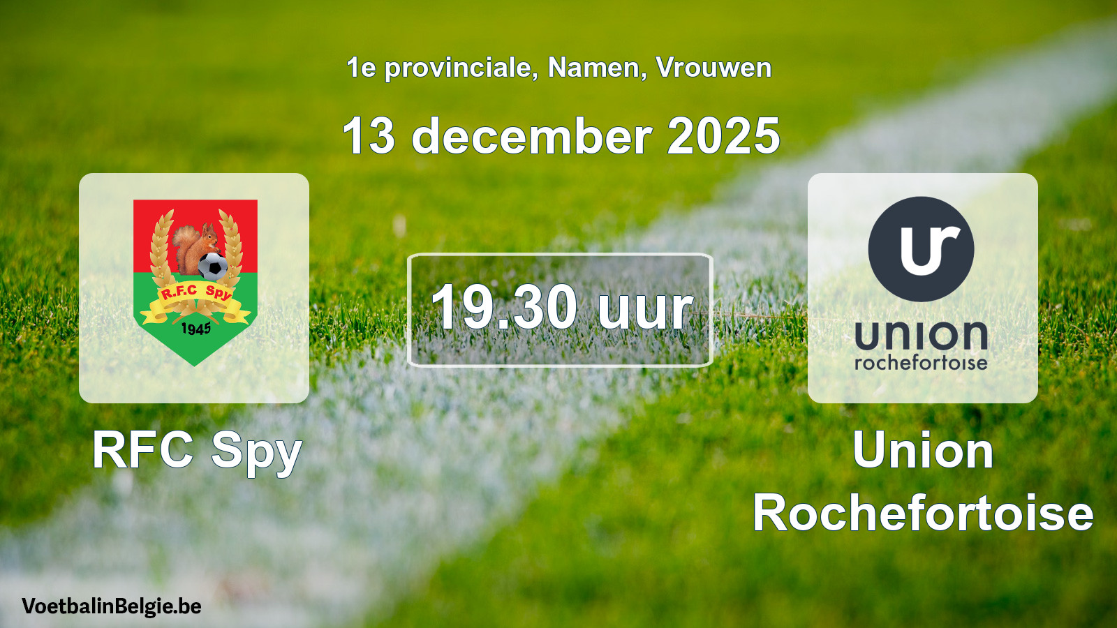 Scheduled match women football: RFC Spy - Union Rochefortoise (13 December 2025)
