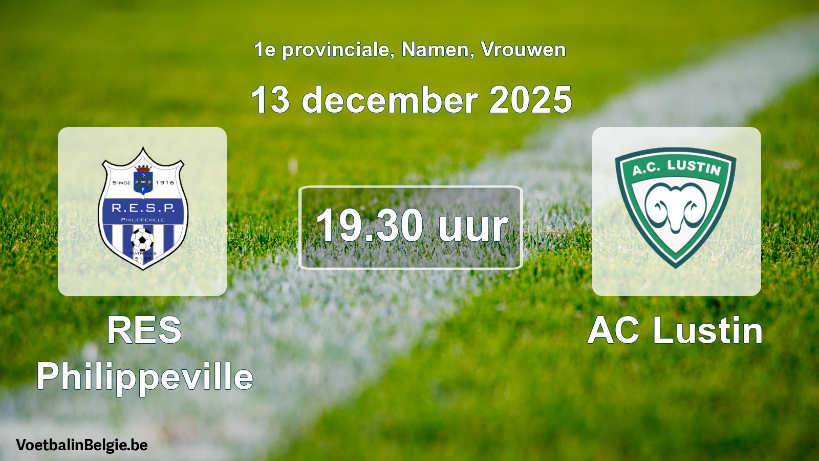 Scheduled match women football: RES Philippeville - AC Lustin (13 December 2025)
