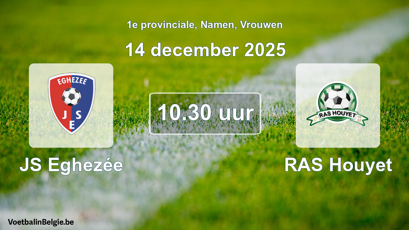 Scheduled match women football: JS Eghezée - RAS Houyet (14 December 2025)