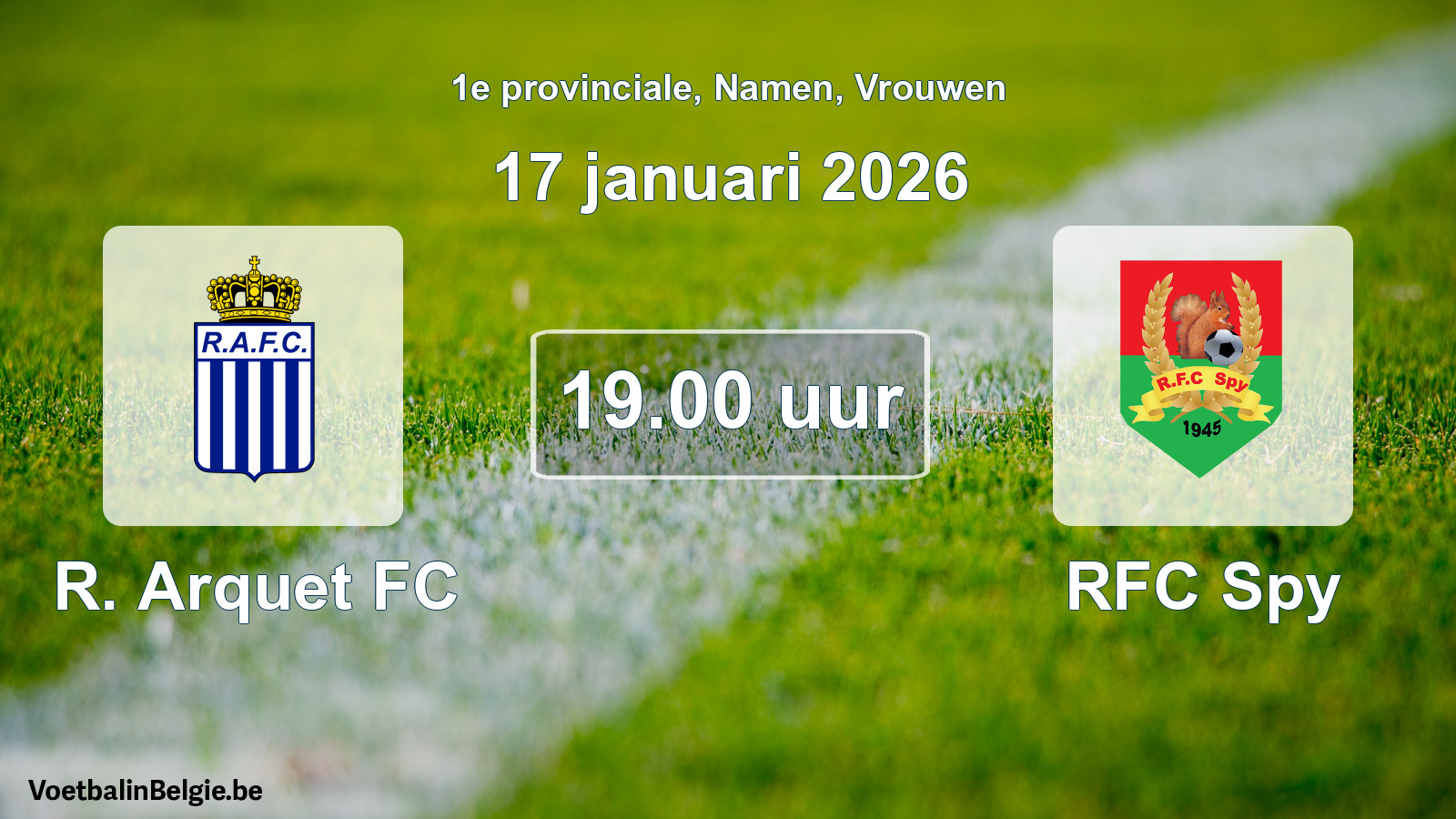 Scheduled match women football: R. Arquet FC - RFC Spy (17 January 2026)