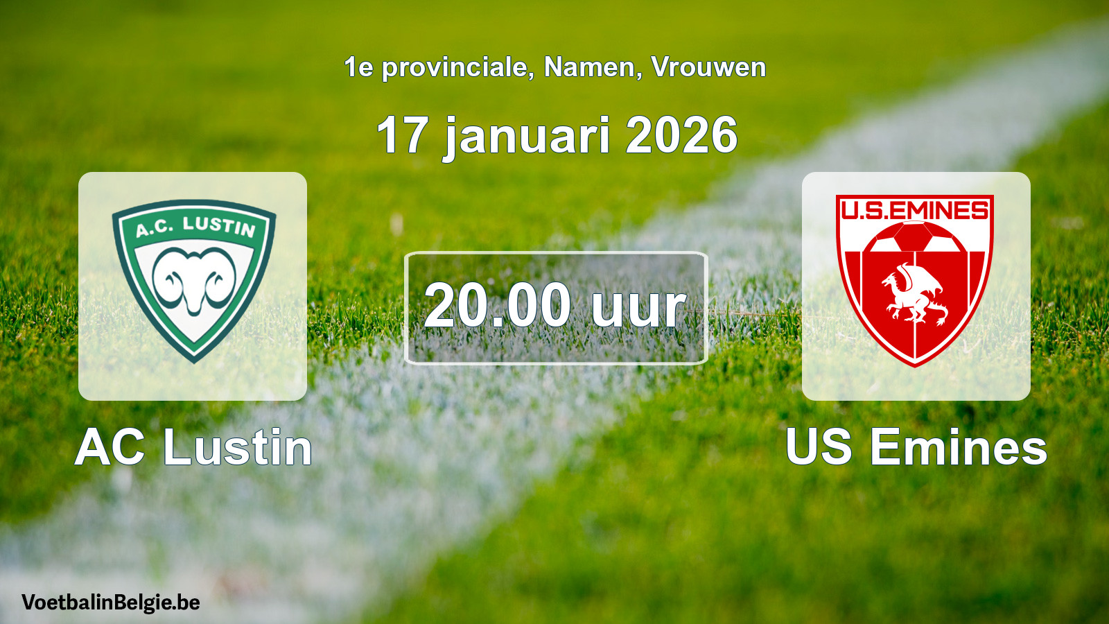 Scheduled match women football: AC Lustin - US Emines (17 January 2026)