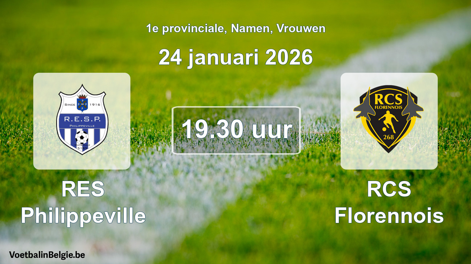 Scheduled match women football: RES Philippeville - RCS Florennois (24 January 2026)