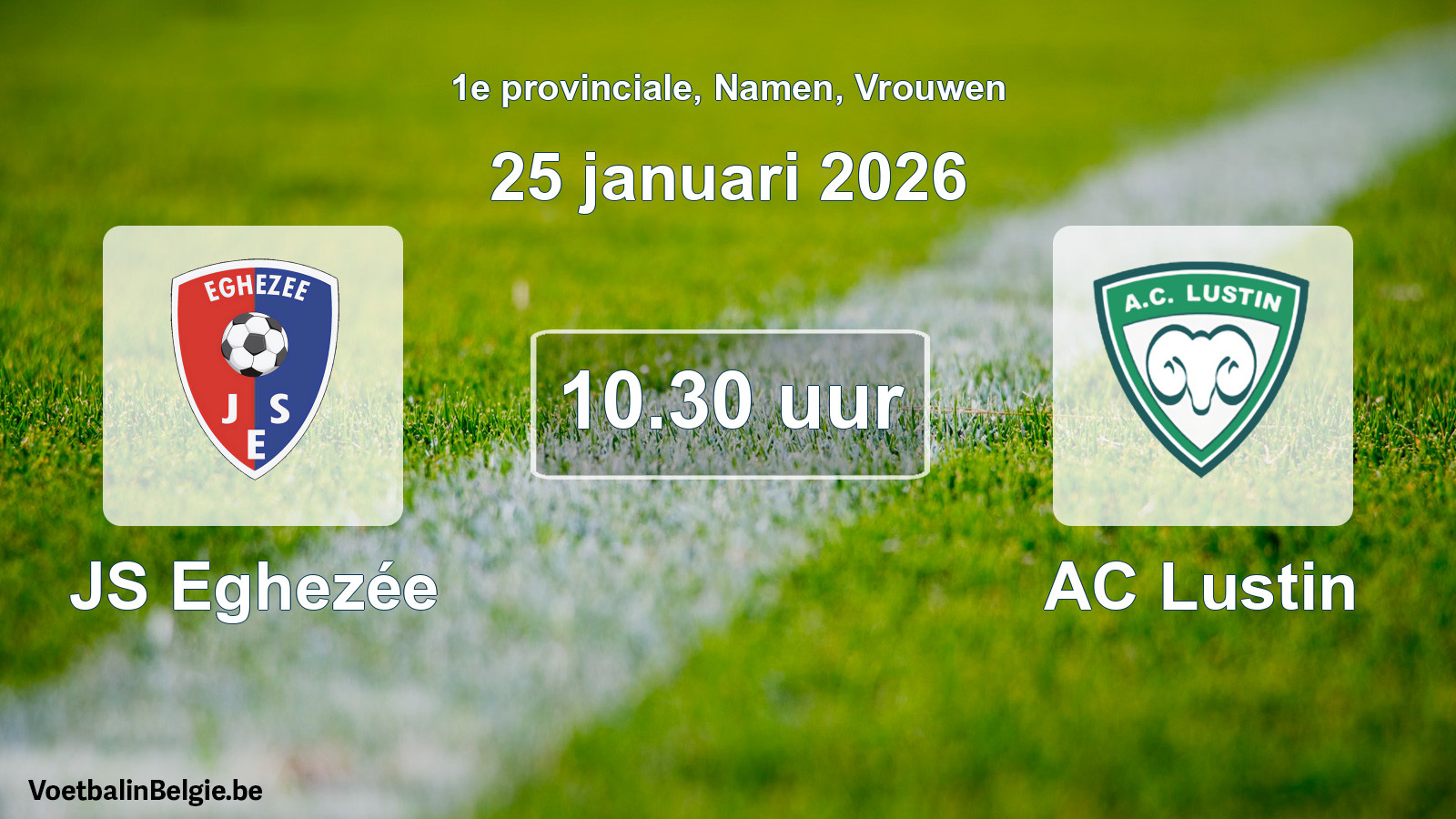 Scheduled match women football: JS Eghezée - AC Lustin (25 January 2026)